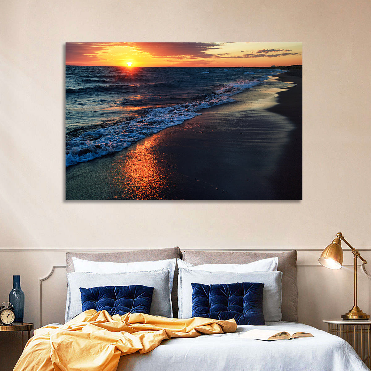 Lake Balkhash Golden Dusk Wall Art