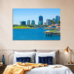 Long Beach Rainbow Harbor Skyline Wall Art