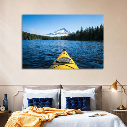 Yellow Kayak at Trillium Lake Wall Art