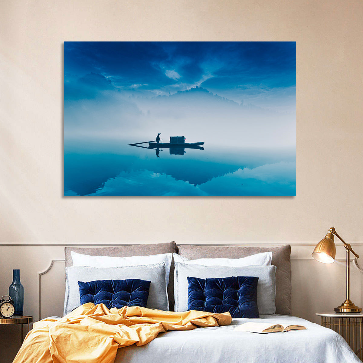 Dongjiang Lake Morning Wall Art in a room, landscape