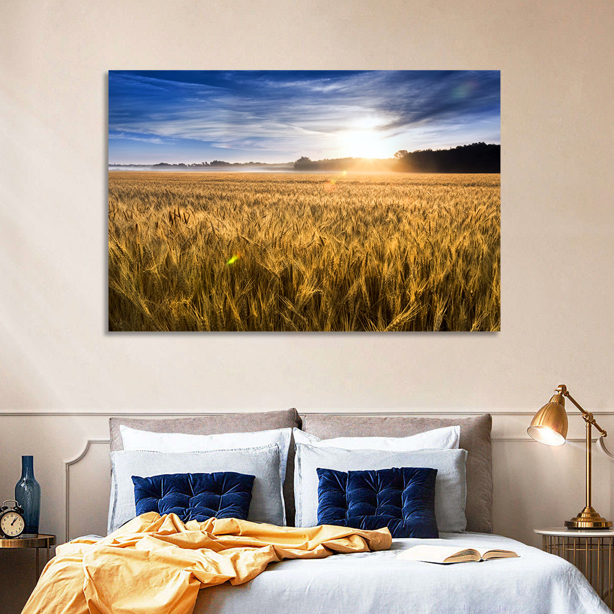 Golden Hour Wheat Field Wall Art