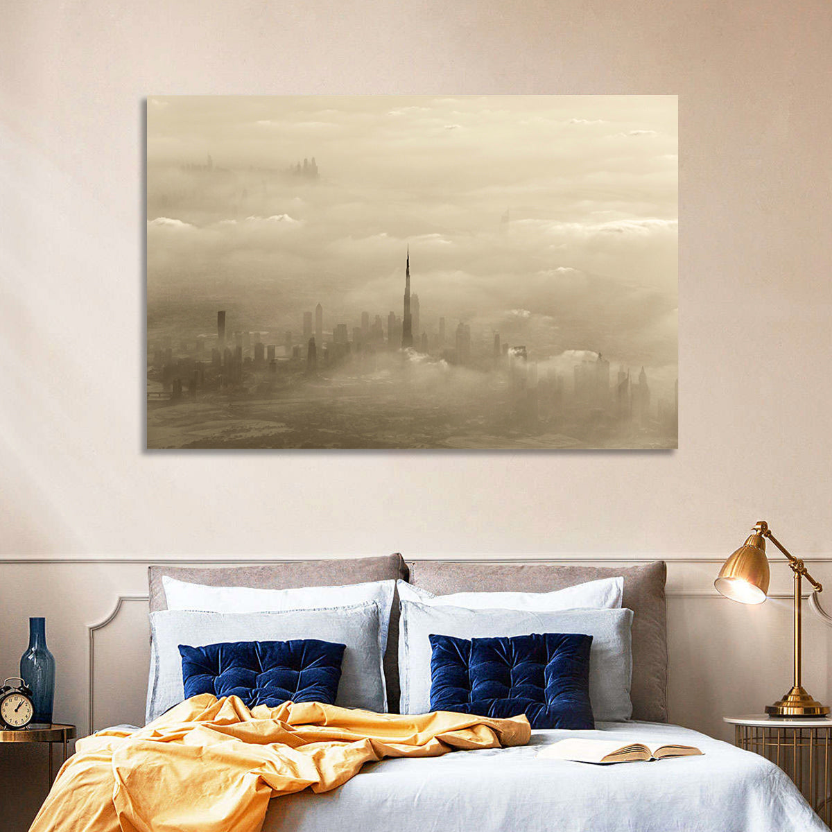 Dubai Haze Over Burj Khalifa Wall Art