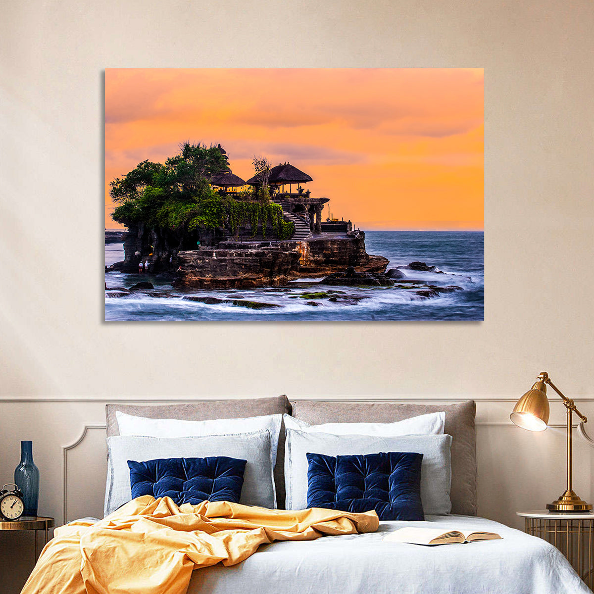 Tanah Lot Temple at Sunset Wall Art