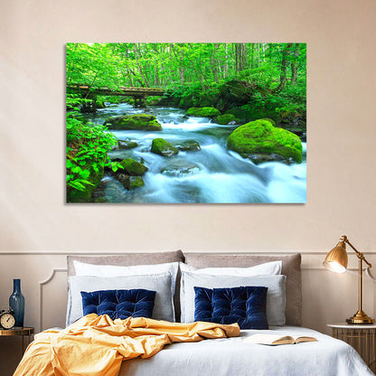 Mossy Forest Stream Wall Art