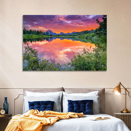 Oxbow Bend Sunset Wall Art