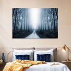Misty Forest Road at Twilight Wall Art