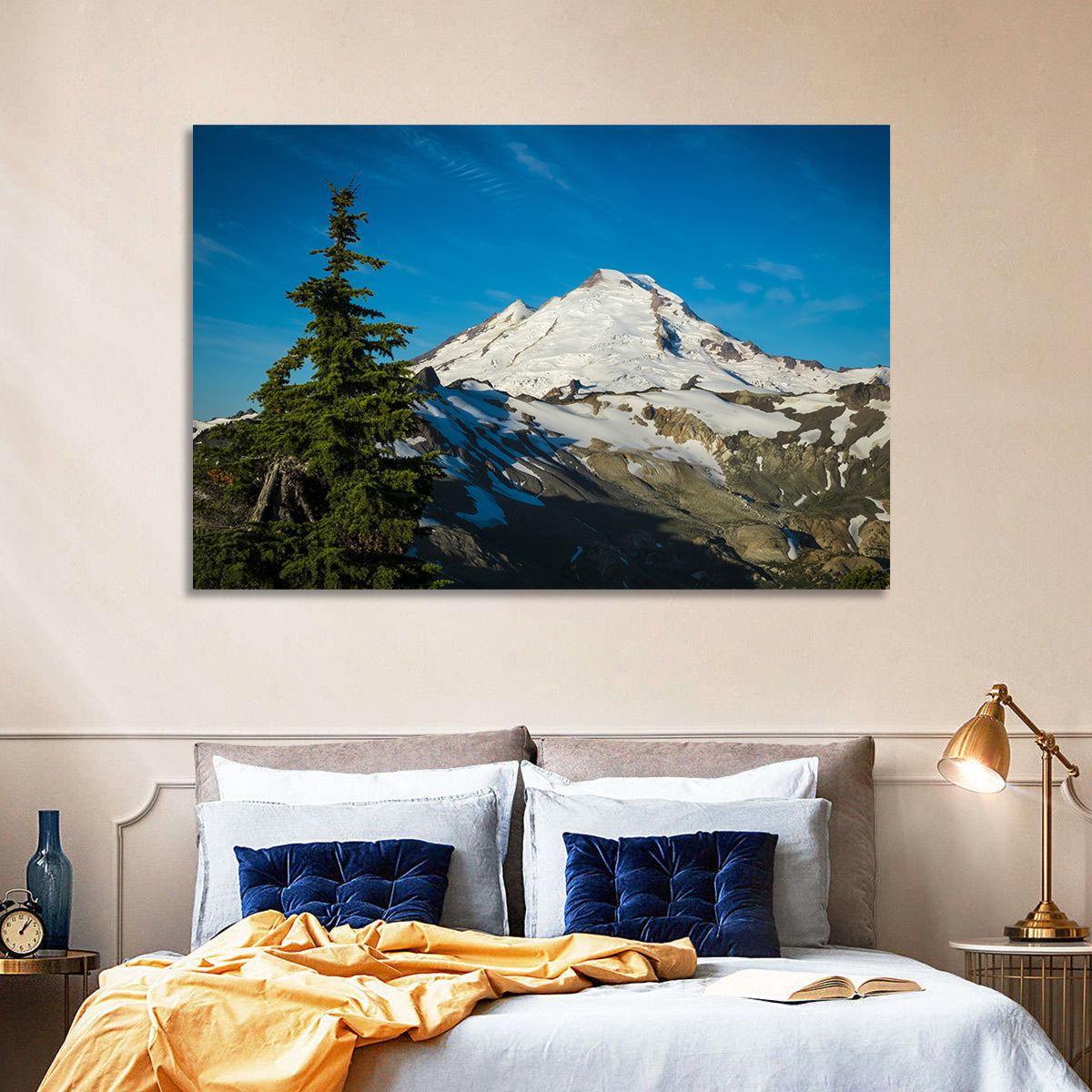 Mount Baker Wall Art in a room, landscape