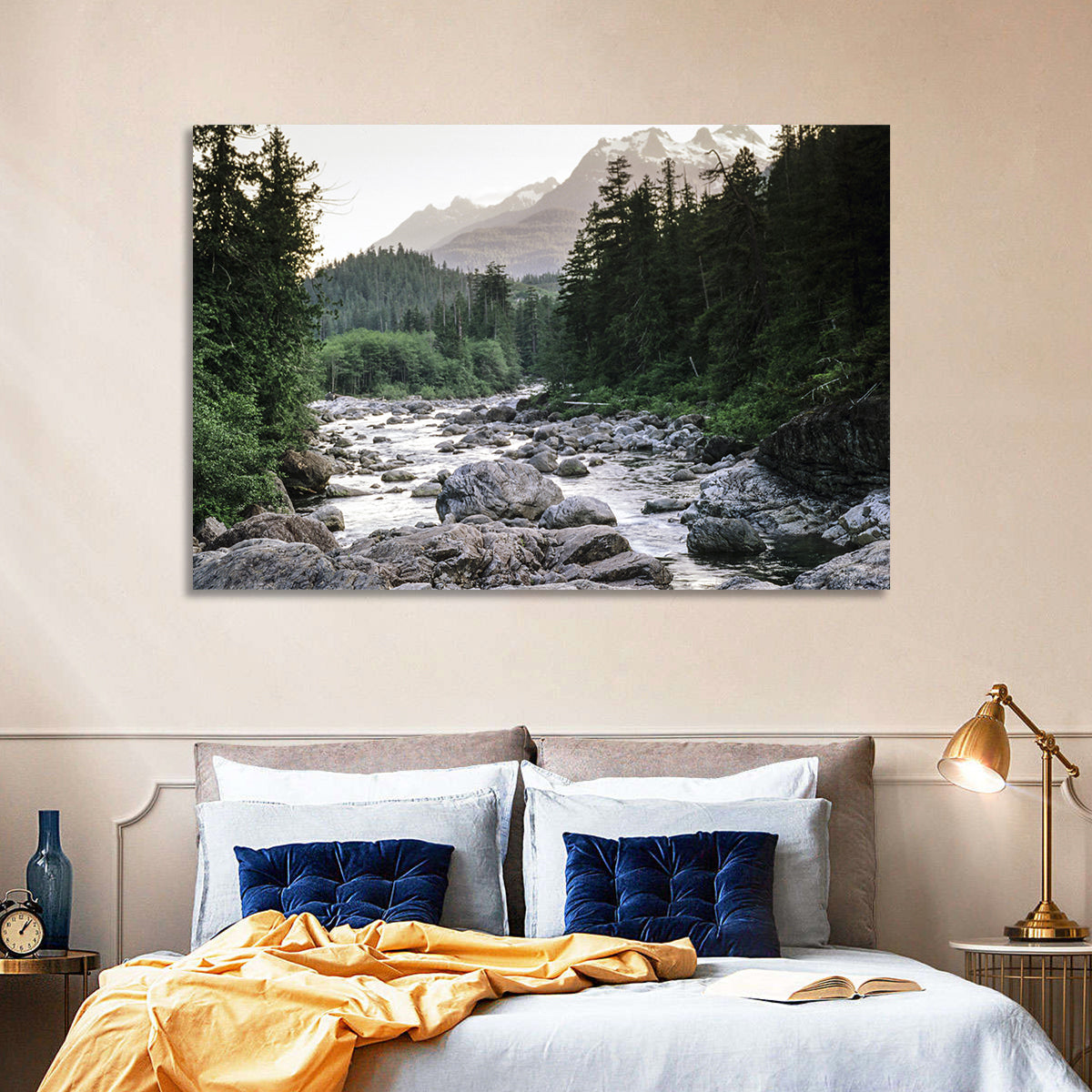 Snake River Mountain View Wall Art in a room, landscape