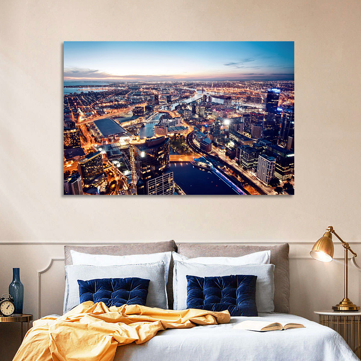 Melbourne Twilight Skyline Wall Art