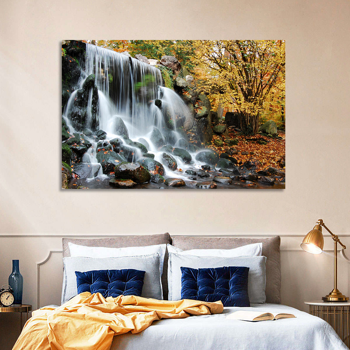 Autumn Waterfall at Sonsbeek Park Wall Art