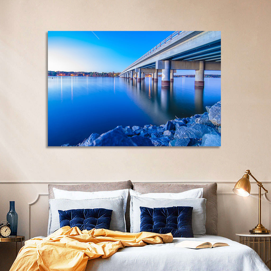 Lake Wylie Bridge at Twilight Wall Art