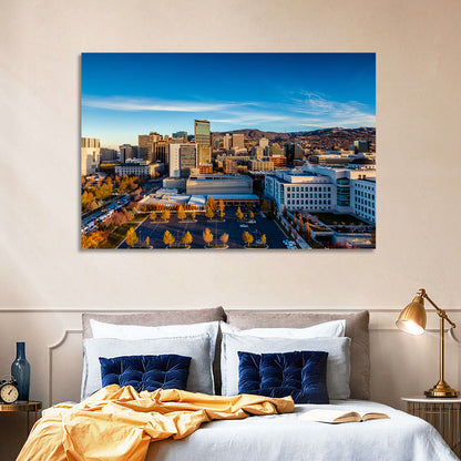 Salt Lake City Skyline at Golden Hour Wall Art