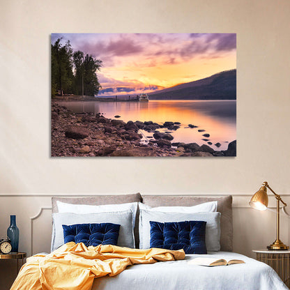 Lake Mcdonald Sunset Reflection Wall Art