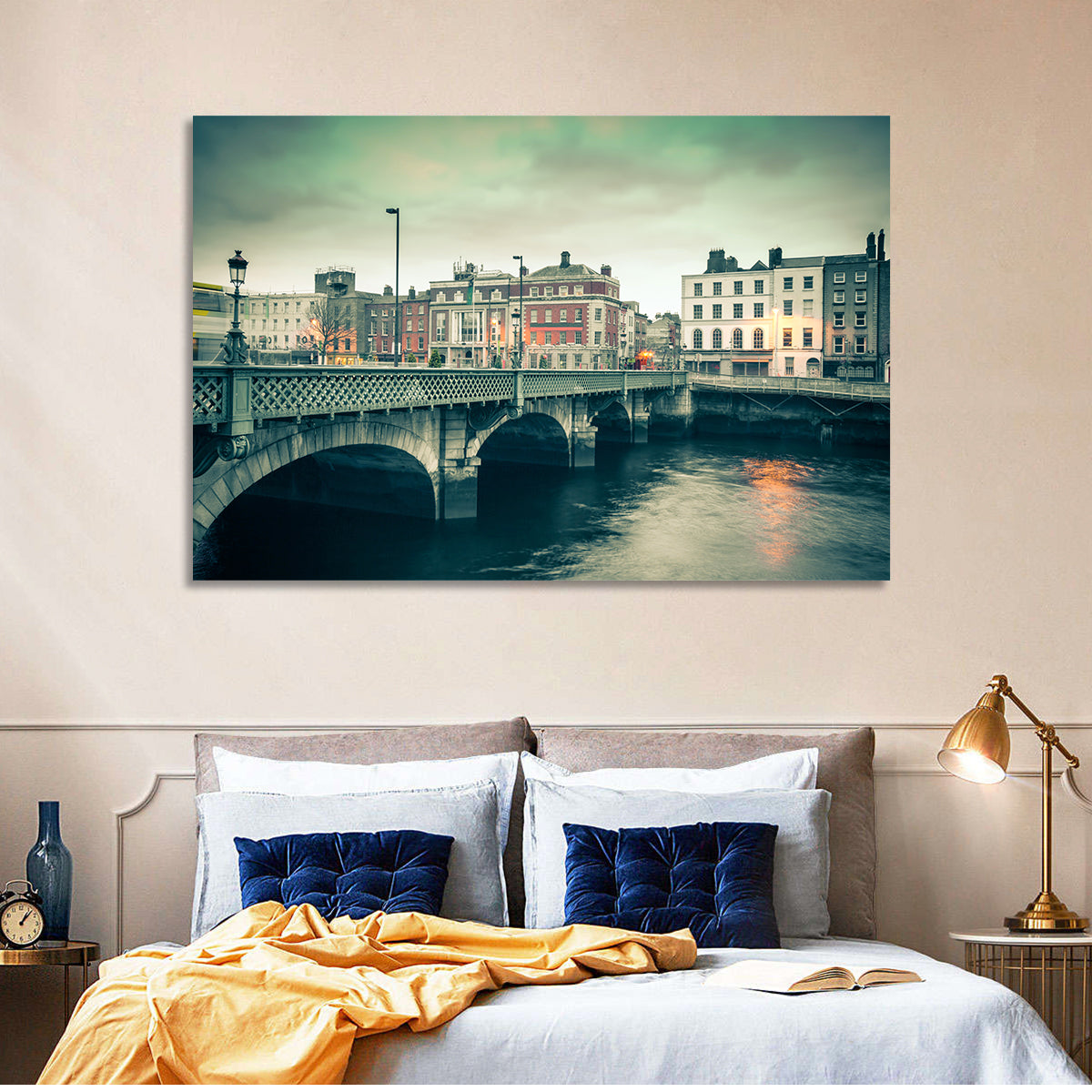 Grattan Bridge Twilight Wall Art in a room, landscape