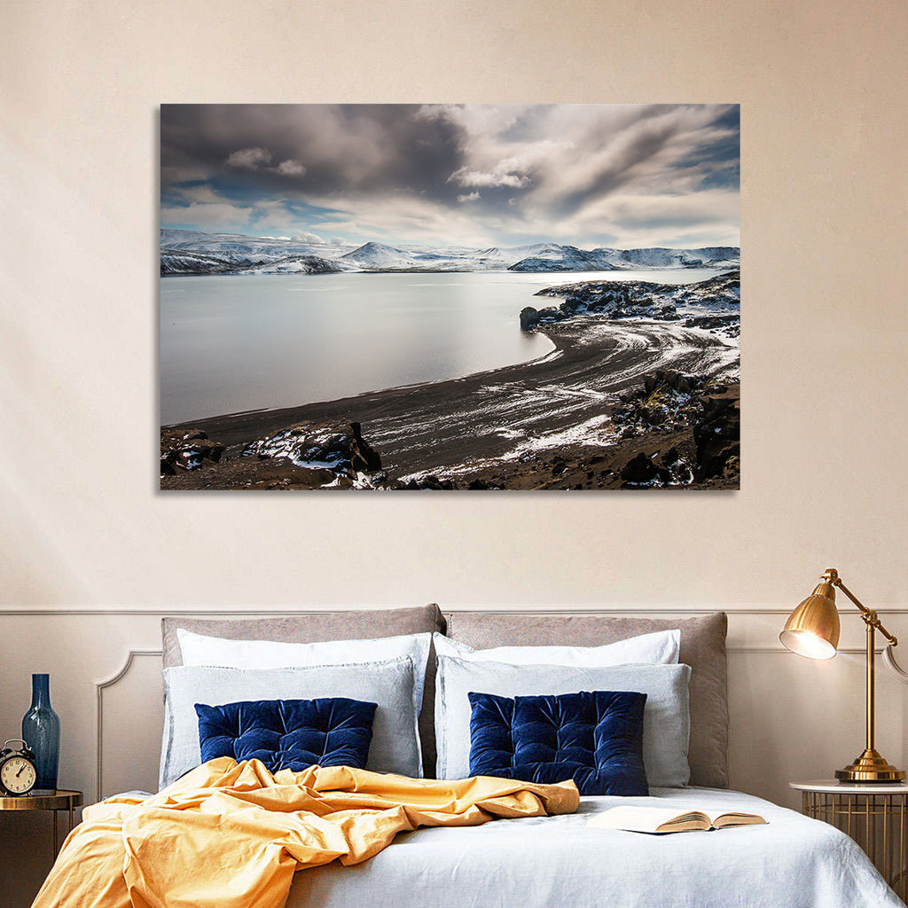 Kleifarvatn Black Sand Shore Wall Art