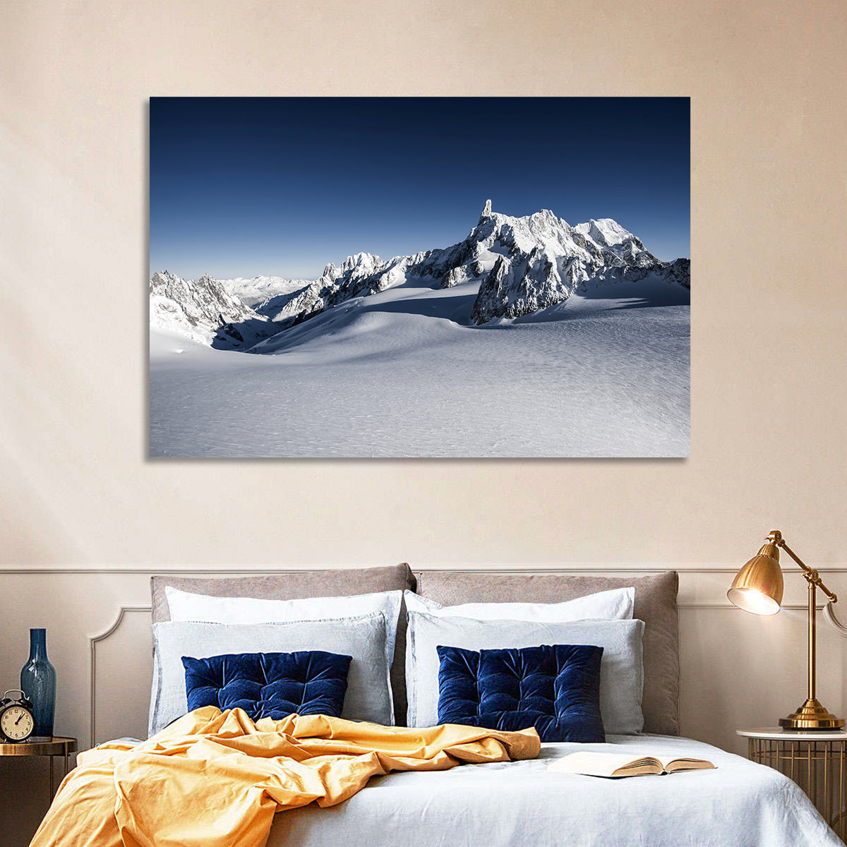 Mont Blanc Vista Wall Art in a room, landscape