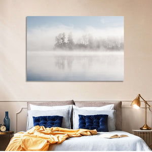 Misty Forest Lake Wall Art