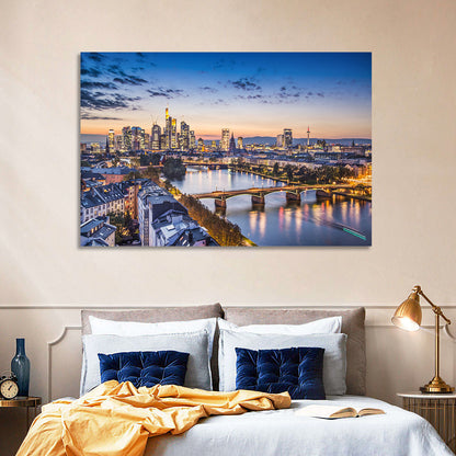 Frankfurt Twilight Skyline Wall Art