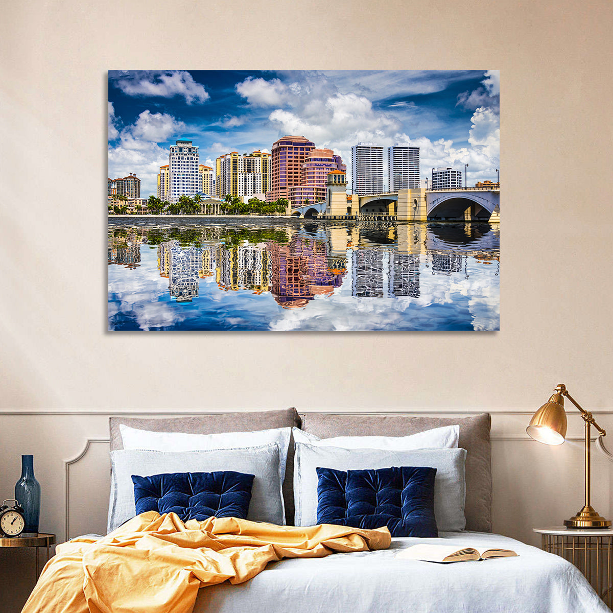 West Palm Beach Skyline Reflection Wall Art