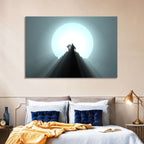 Moonlit Mountain Hut Wall Art