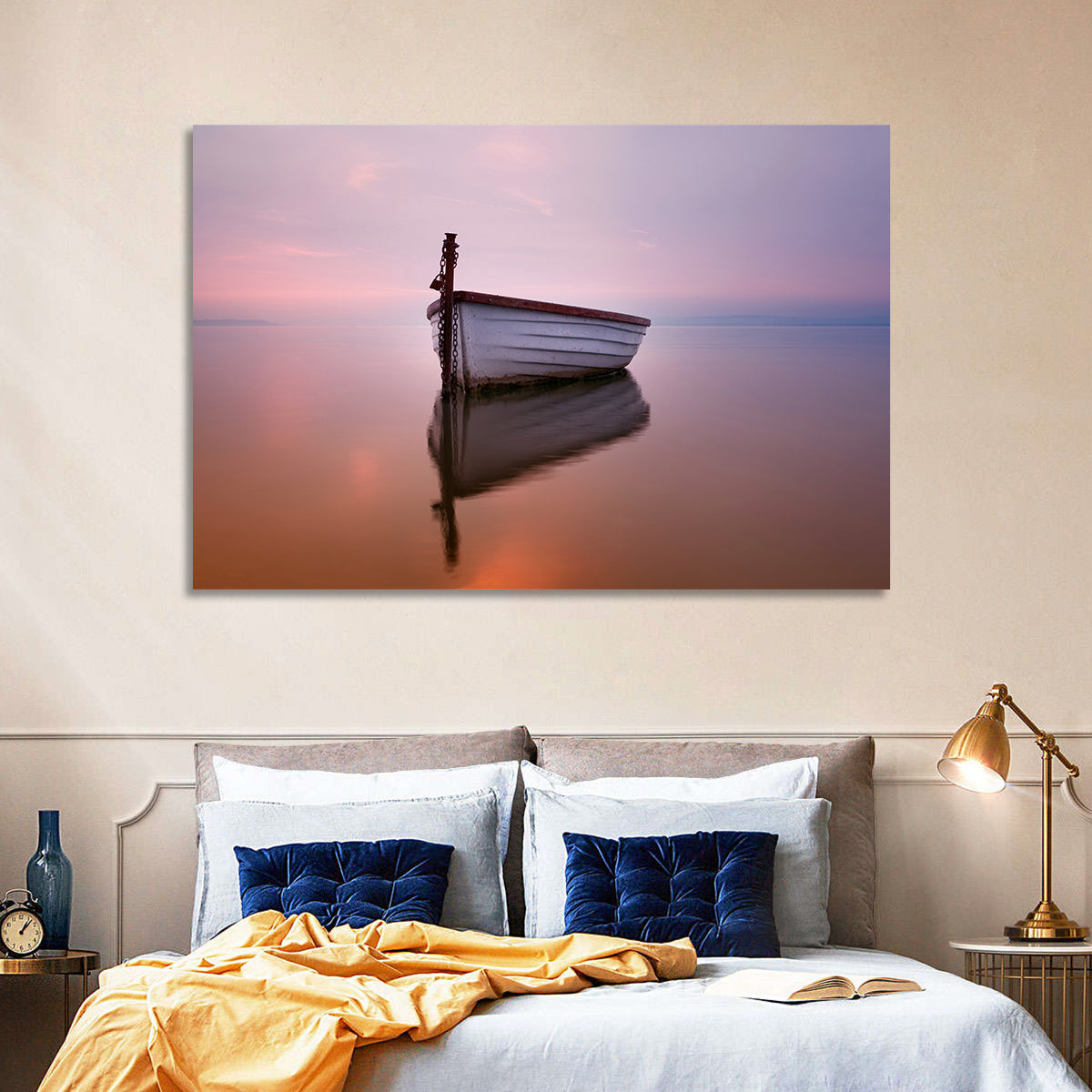 Pastel Boat Reflection Wall Art