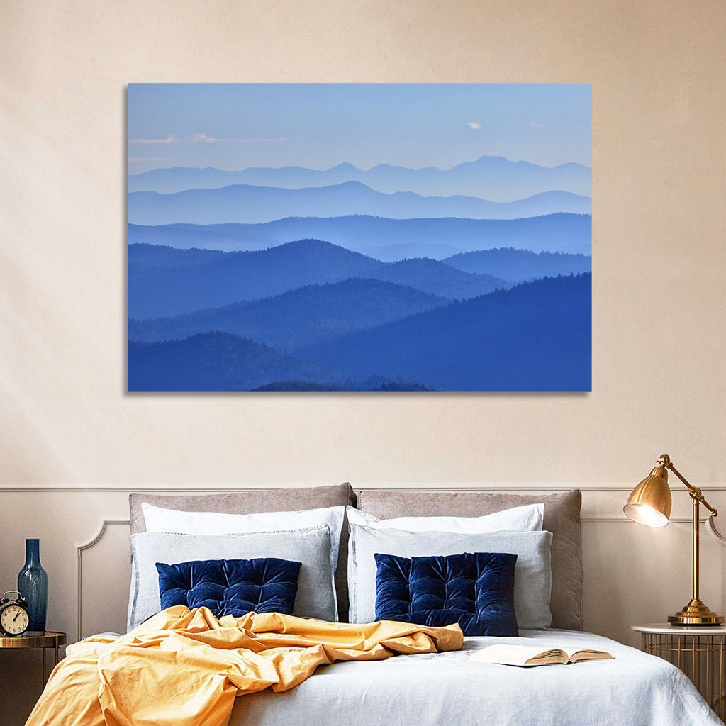 Misty Blue Mountain Valley Wall Art