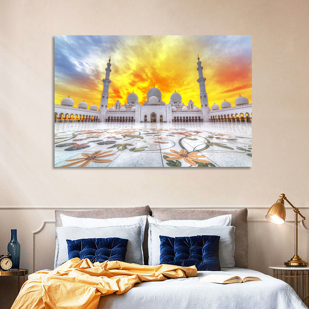 Sheikh Zayed Grand Mosque at Sunset Wall Art