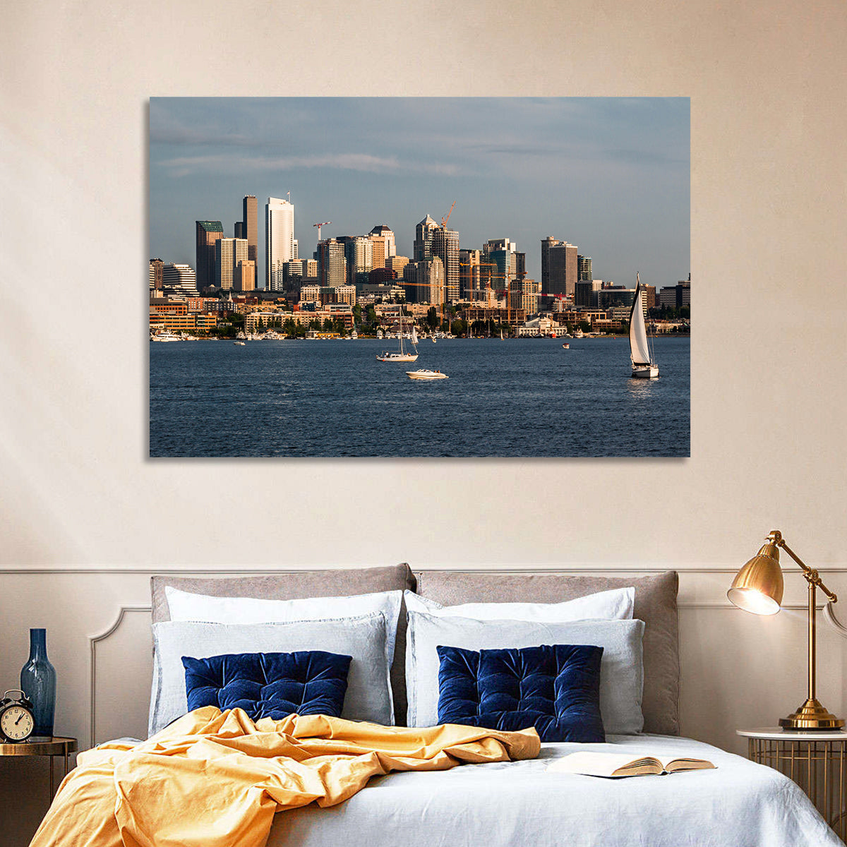 Seattle Skyline at Golden Hour Wall Art