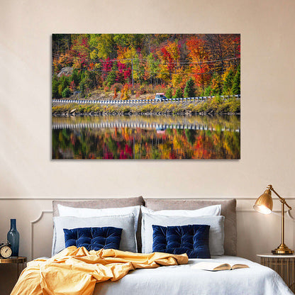 Algonquin Highway 60 Autumn Reflection Wall Art