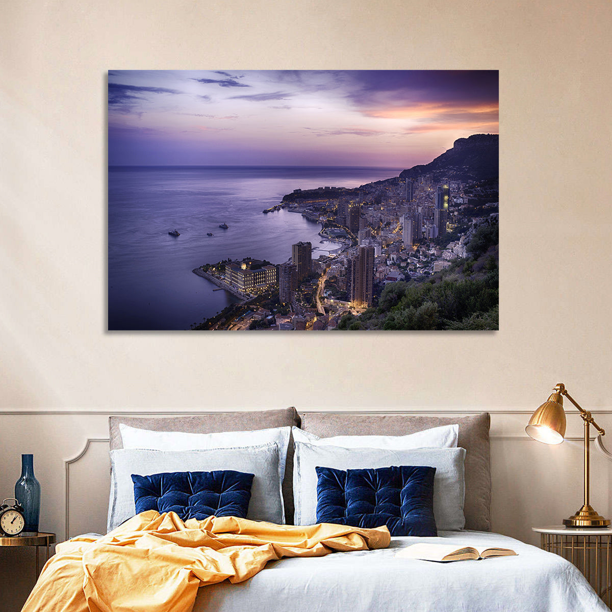 Monte Carlo at Dusk Wall Art in a room, landscape