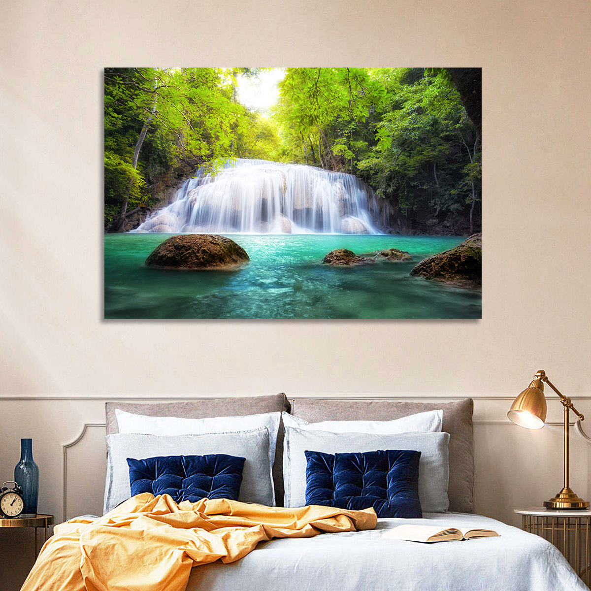 Erawan Falls Turquoise Waterfall Wall Art