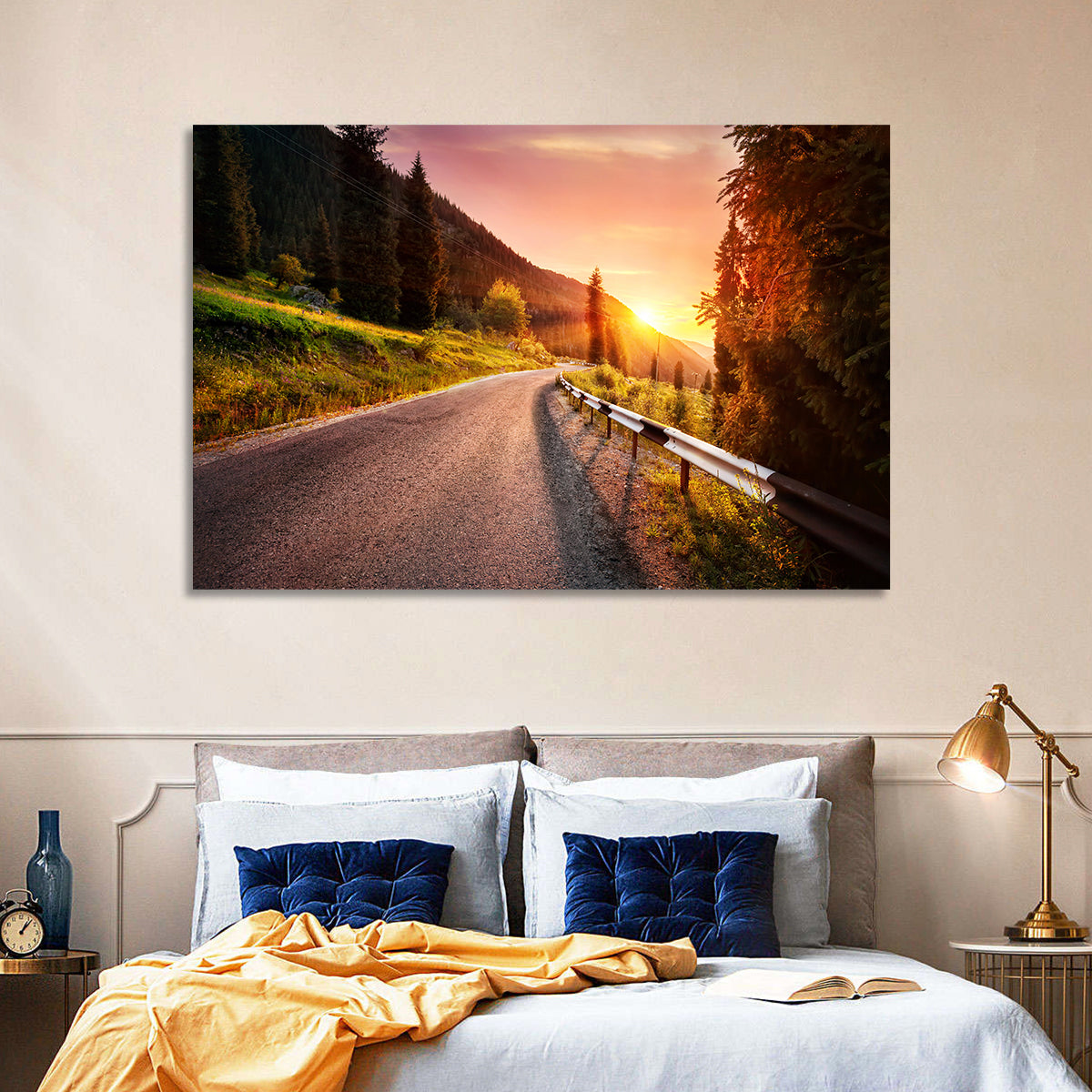 Golden Hour Mountain Road Wall Art