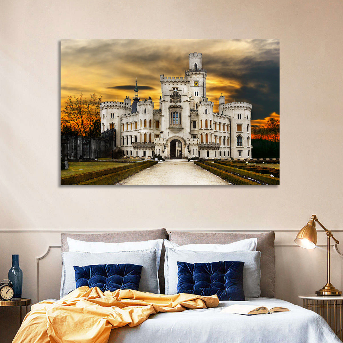 Hluboká Castle at Sunset Wall Art