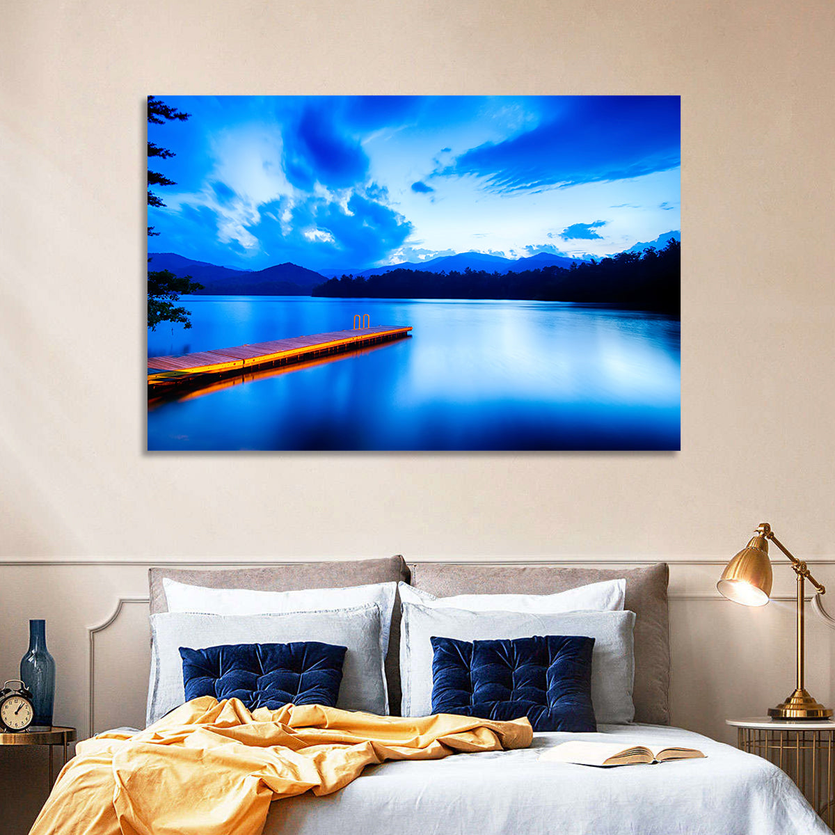 Lake Santeetlah Pier at Dusk Wall Art