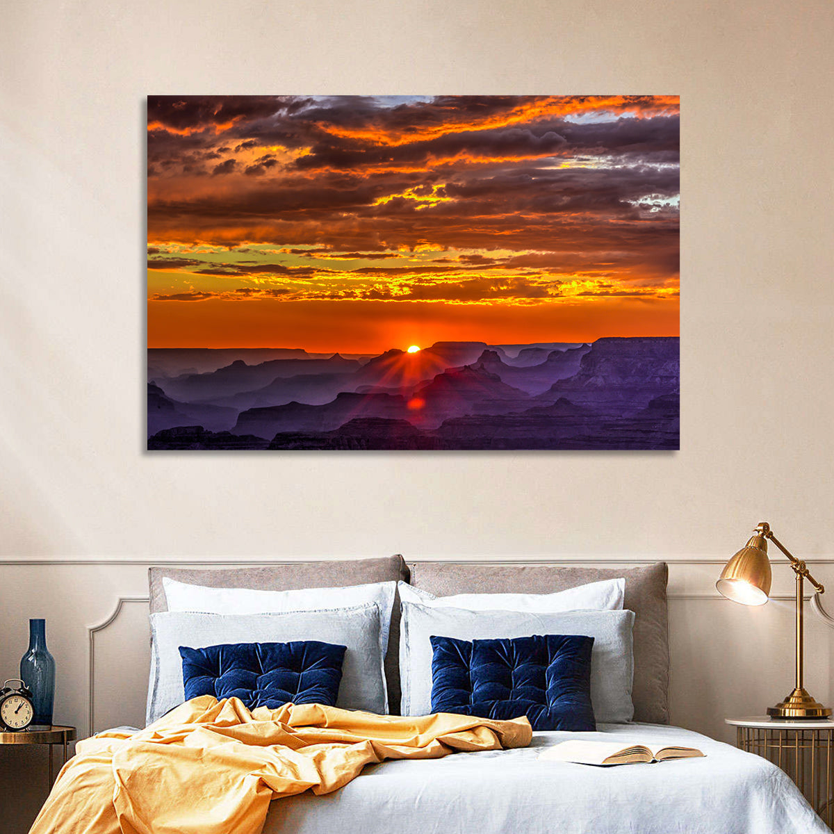 Lipan Point Sunset Sunburst Wall Art