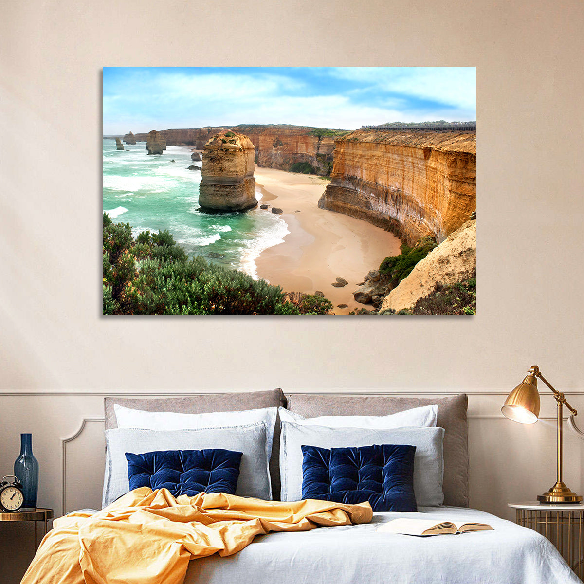 Twelve Apostles Coastline Wall Art in a room, landscape