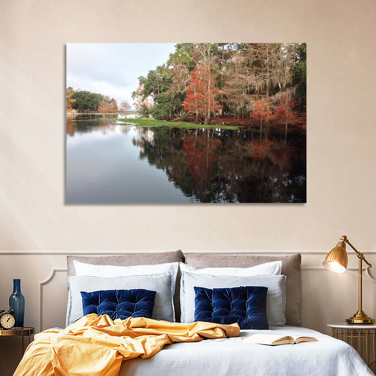 Autumn Lake Reflection Wall Art