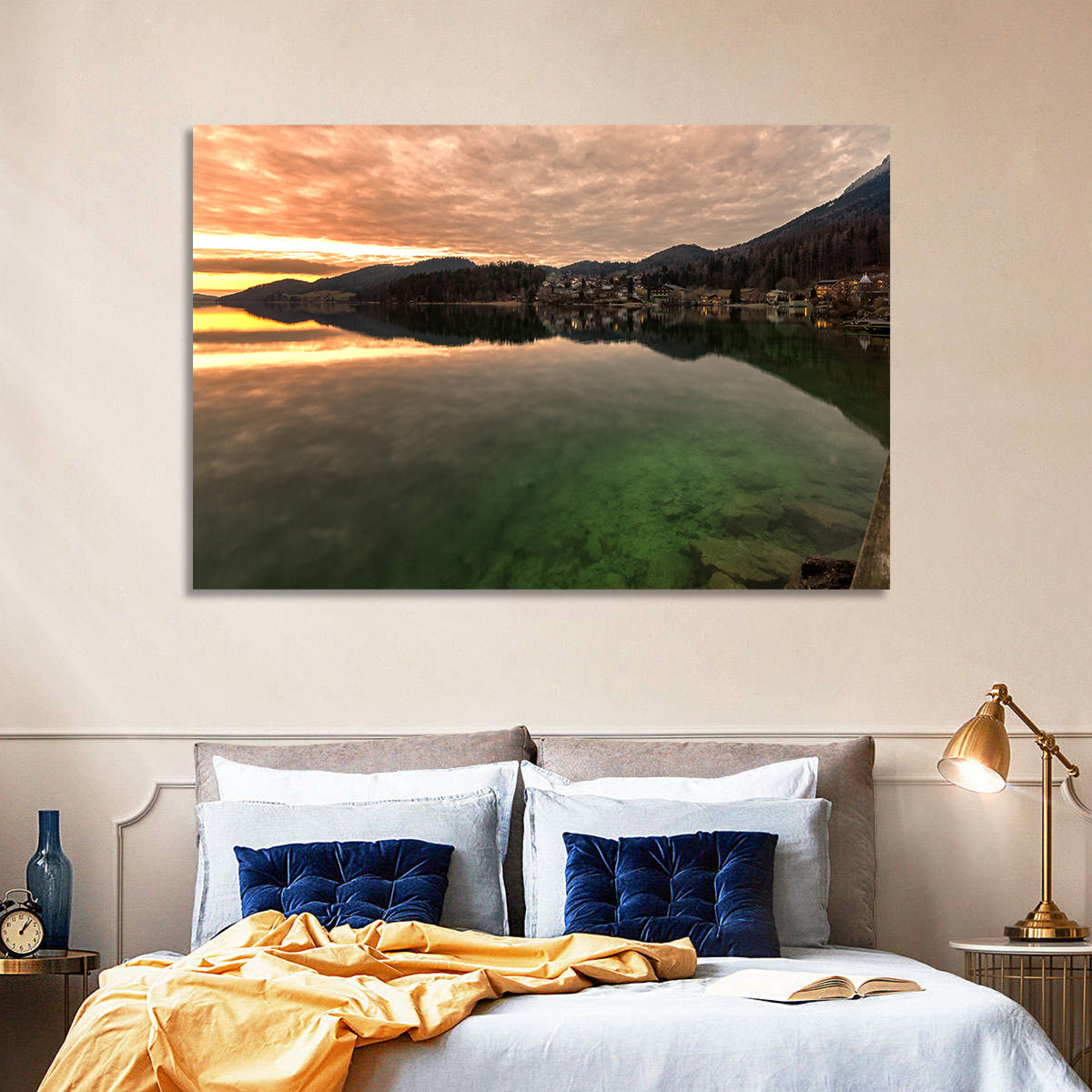Fuschlsee Pier at Sunset Wall Art