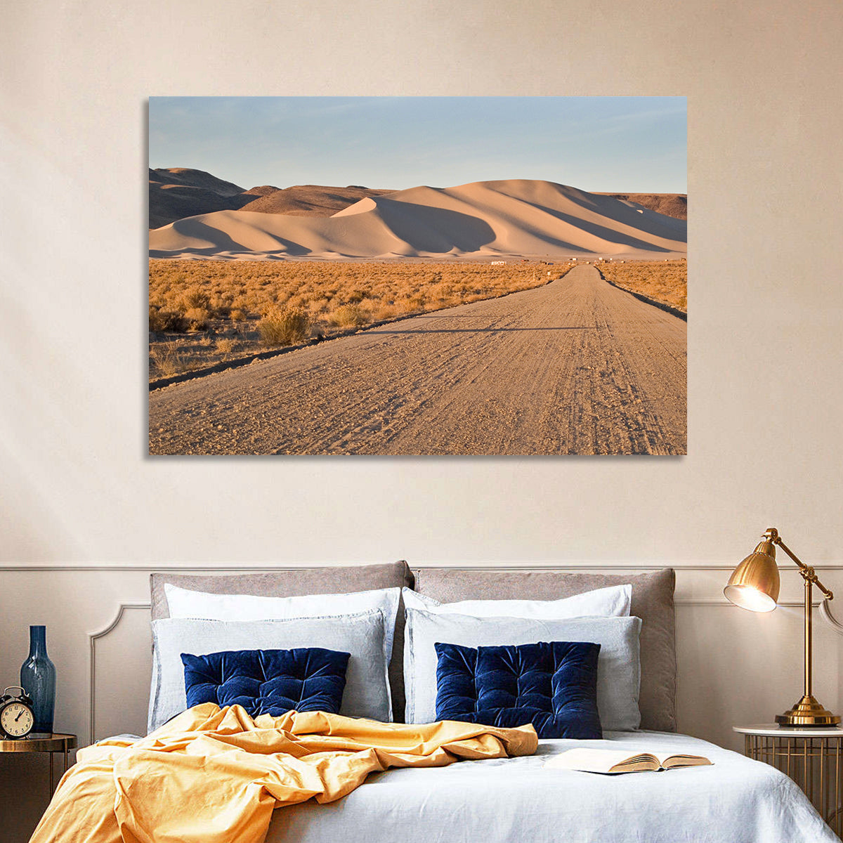 Sand Mountain Dune Road Wall Art in a room, landscape