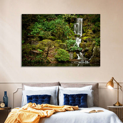 Secluded Mossy Waterfall Wall Art