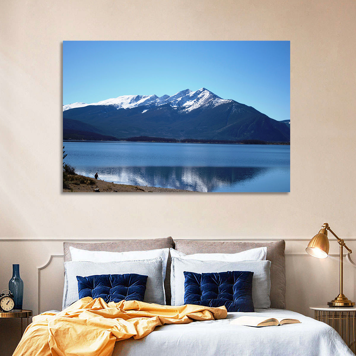 Lake Dillon Reflection Wall Art in a room, landscape
