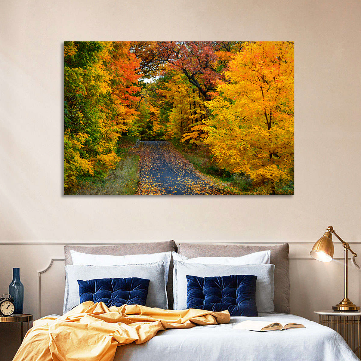 Autumn Road Through Wisconsin Park Wall Art