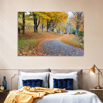 Autumn Road with Golden Canopy Wall Art
