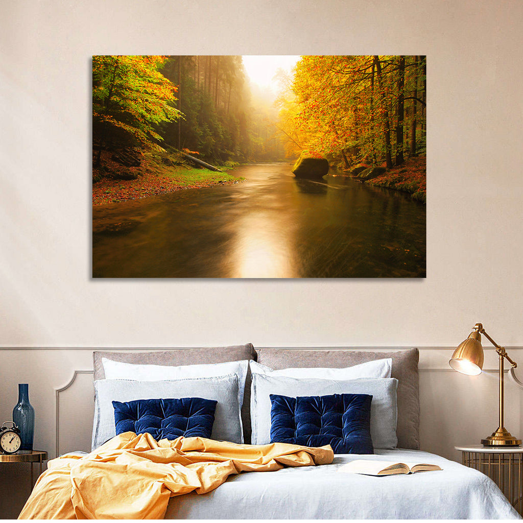 Misty Mountain River Wall Art
