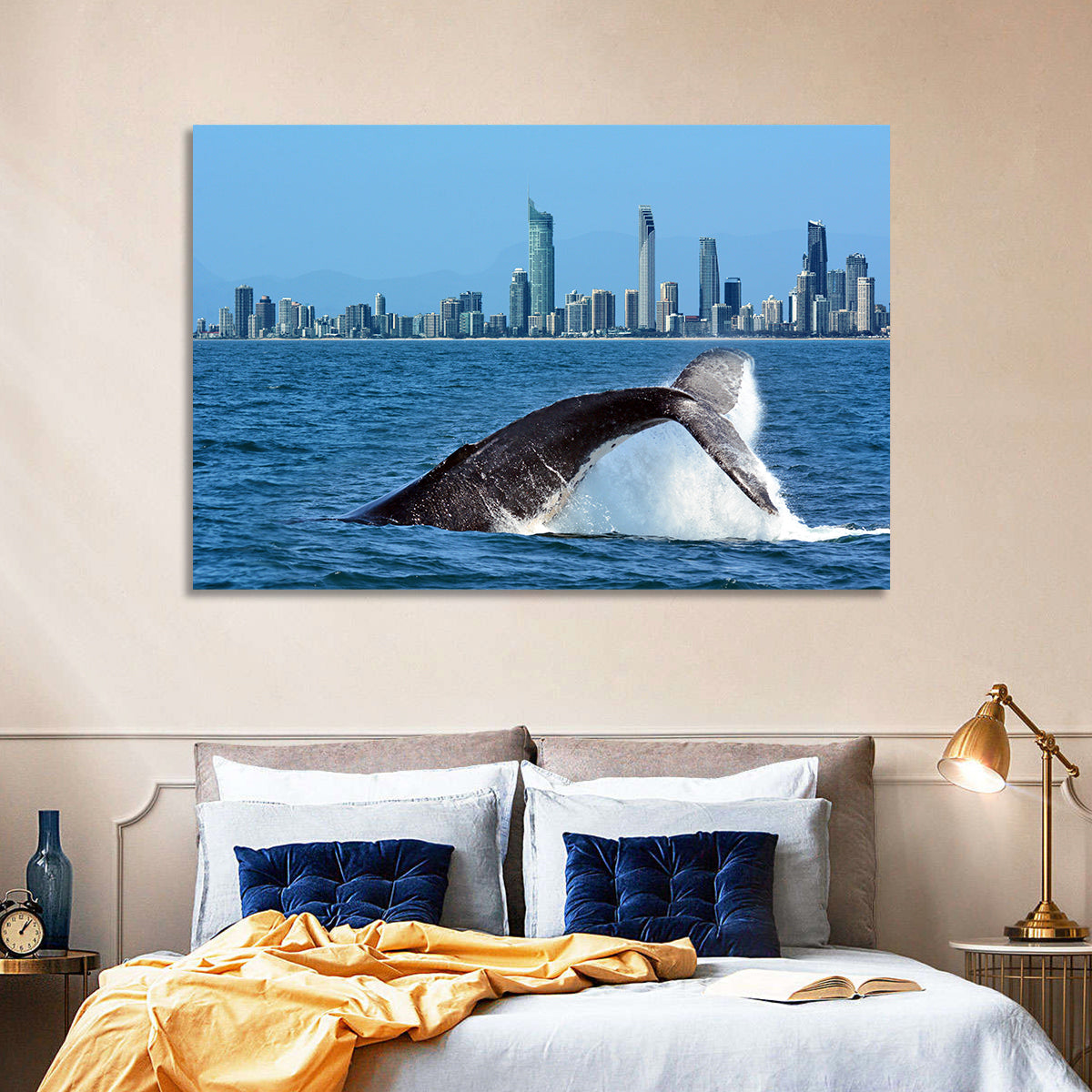 Gold Coast Whale and Skyline Wall Art