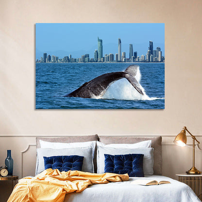 Gold Coast Whale and Skyline Wall Art