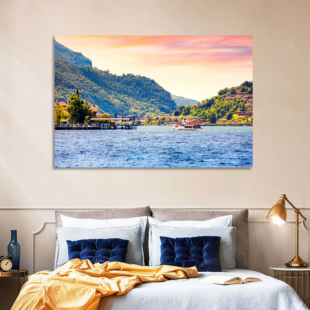 Lake Iseo Morning Harbor Wall Art