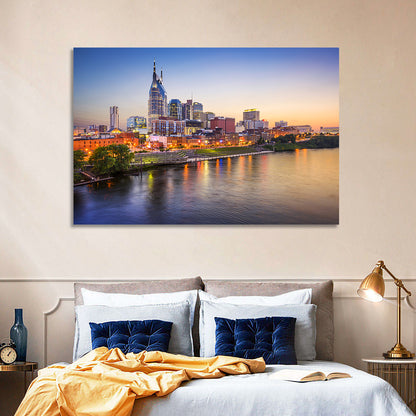 Nashville Skyline Over the Cumberland River Wall Art