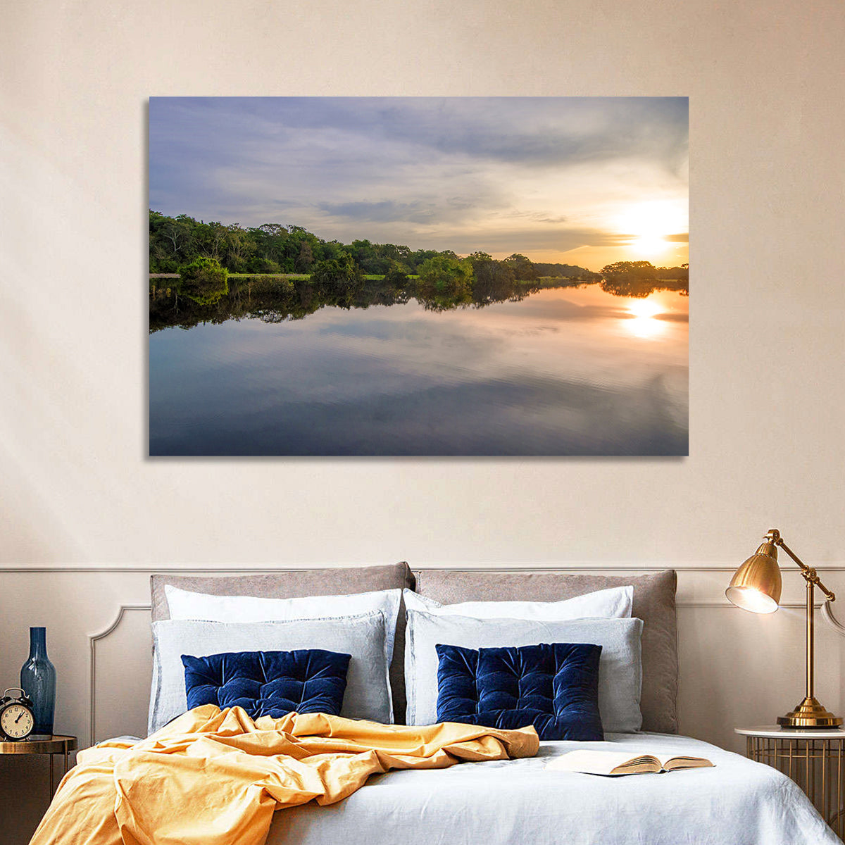 Amazon River Sunset Reflection Wall Art