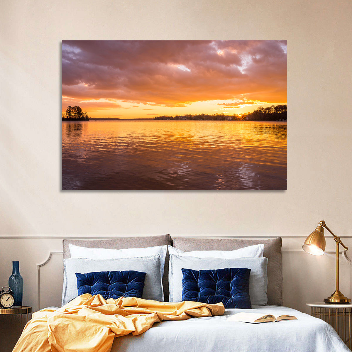Golden Sunset Over Lake Norman Wall Art